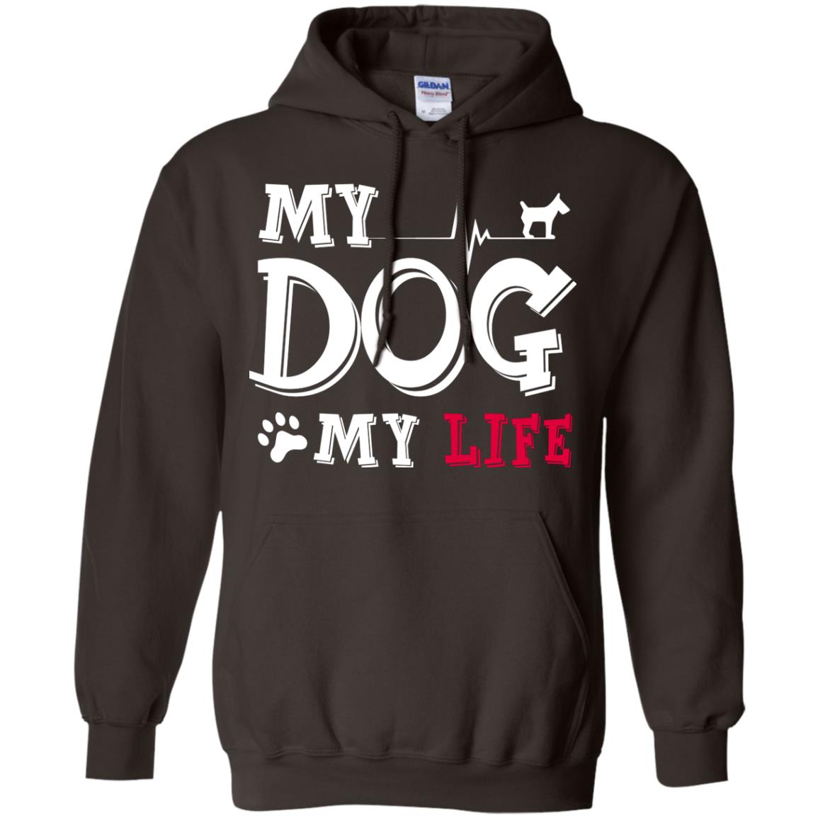 Dog Lovers T-shirt My Dog My Life Dark Chocolate