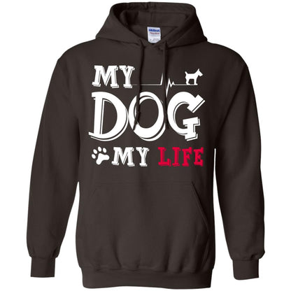 Dog Lovers T-shirt My Dog My Life Dark Chocolate
