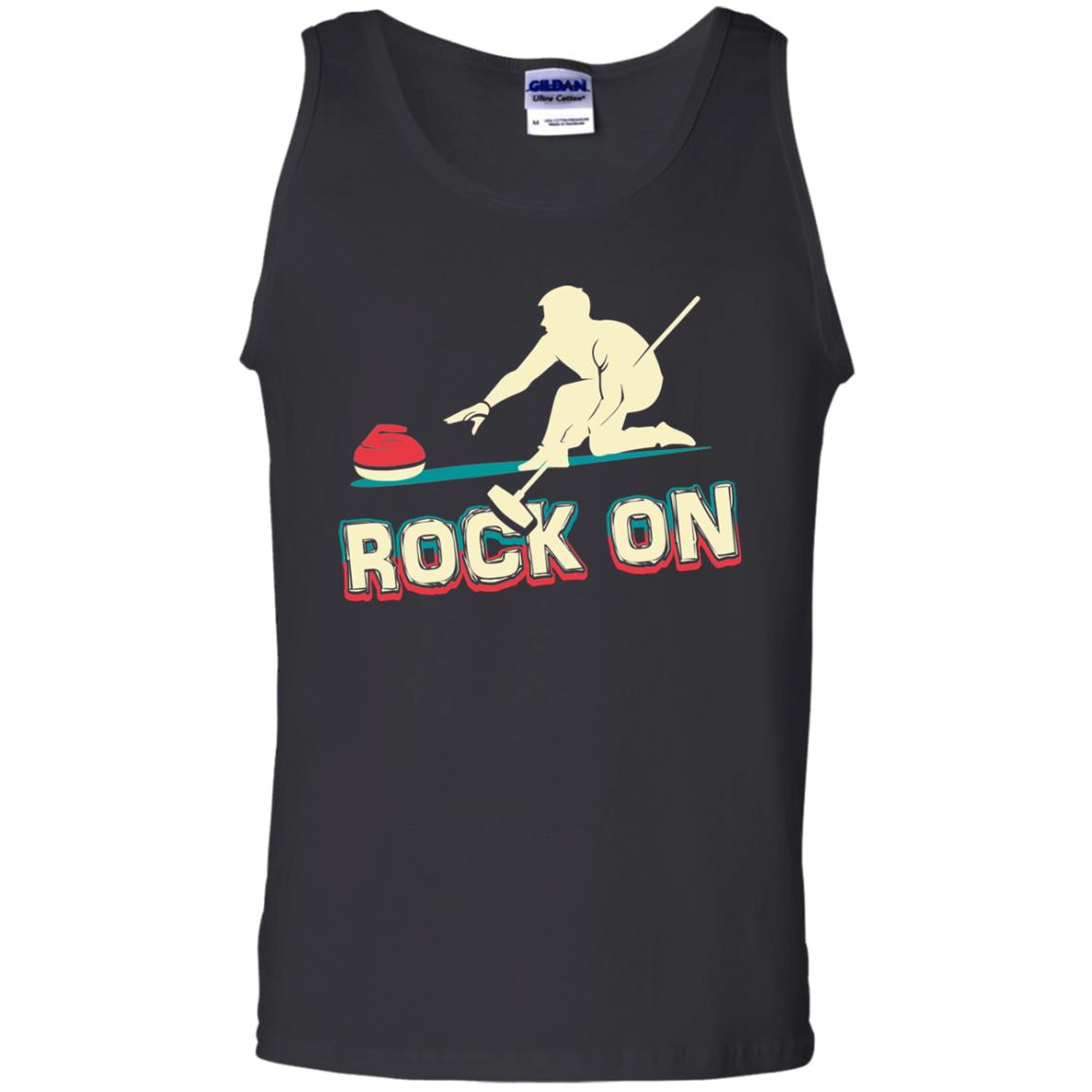 Curling Winter Lover T-shirt Rock On Curling Winter Sports Black