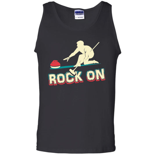 Curling Winter Lover T-shirt Rock On Curling Winter Sports Black