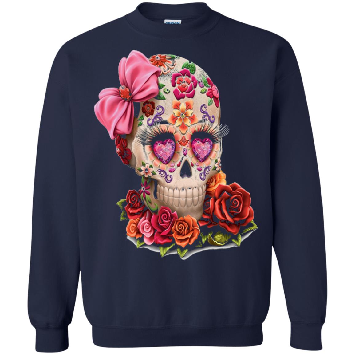 Cinco De Mayo Skull Women Flower Shirt Navy