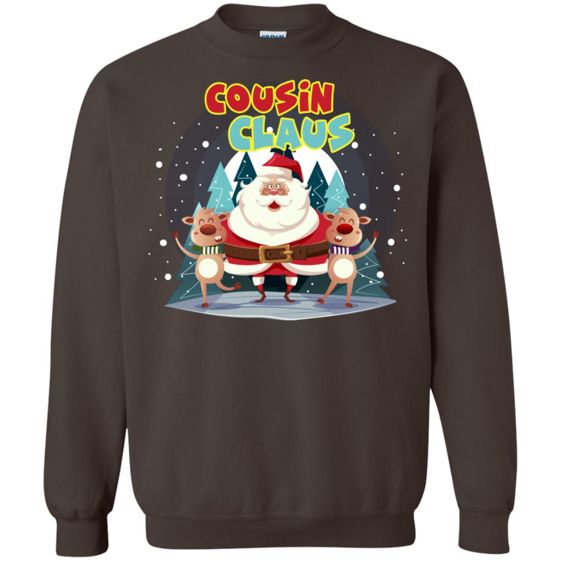Cousin Claus Matching Family X-mas Gift Shirt Dark Chocolate