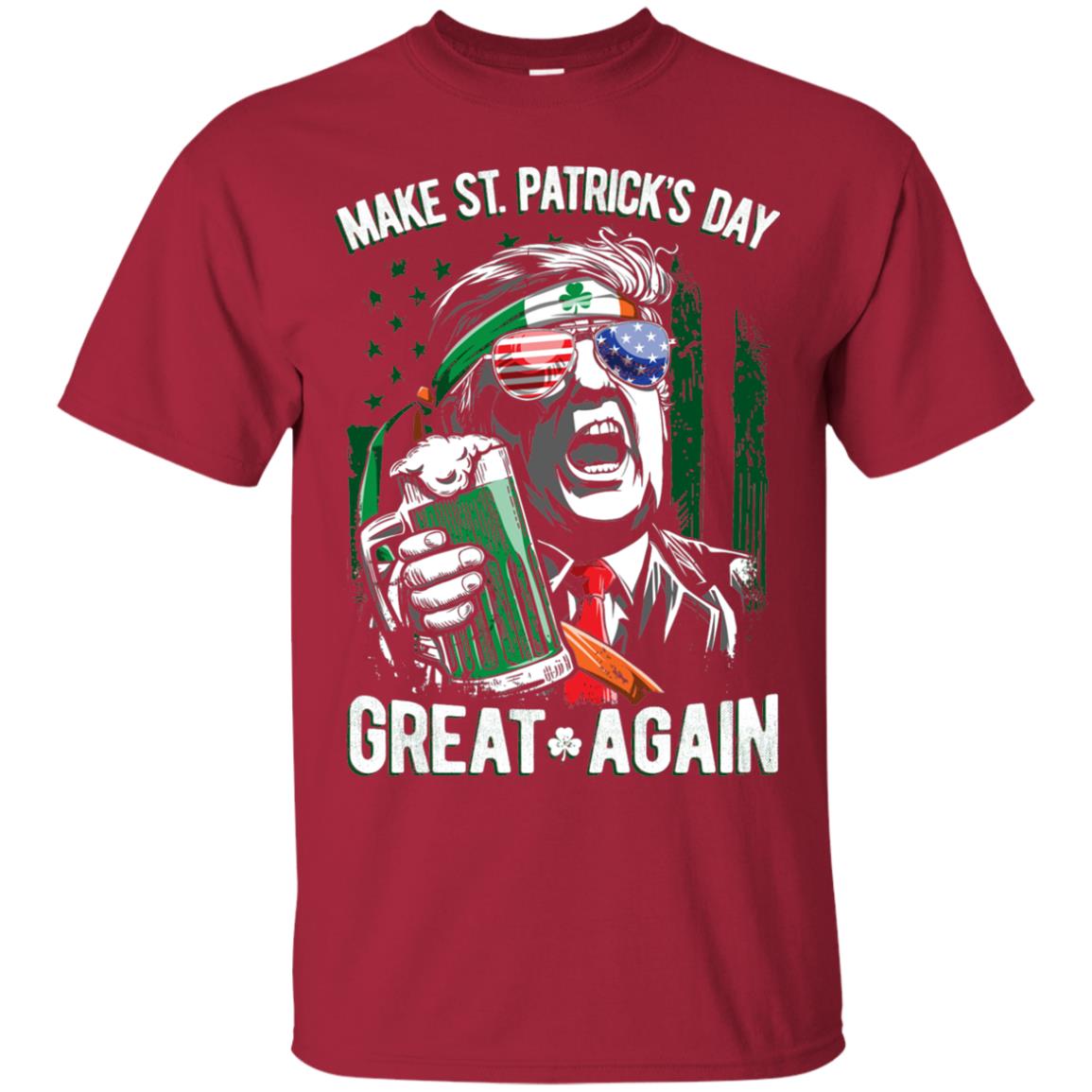 Make St Patricks Day Great Again Trump Leprechaun T-shirt Cardinal