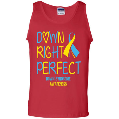 Down Right Perfect Down Syndrome Awareness T-shirt Red