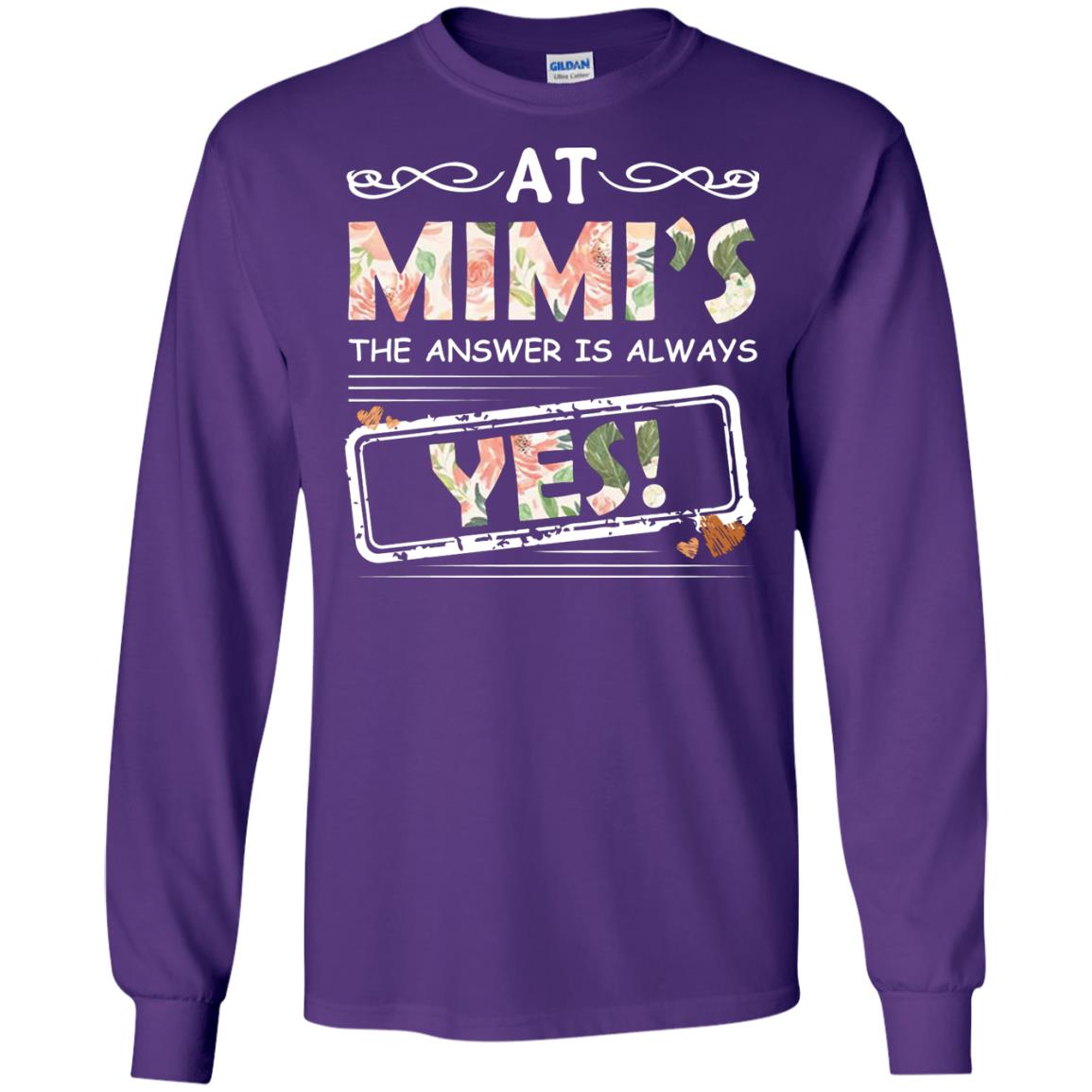 At Mimi_s The Answer Is Always Yes Mimi Shirt For Grandkids Purple