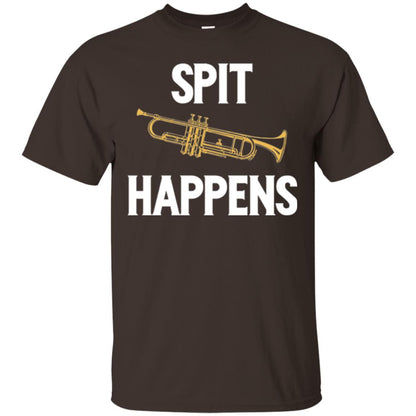 Trumpet Players T-shirt Spit Happens Dark Chocolate