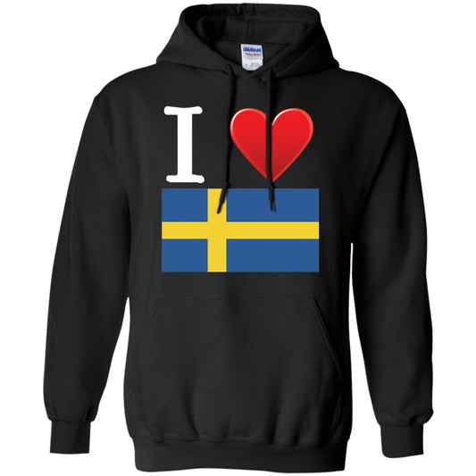 I Heart Love Sweden Flag T-shirt Black