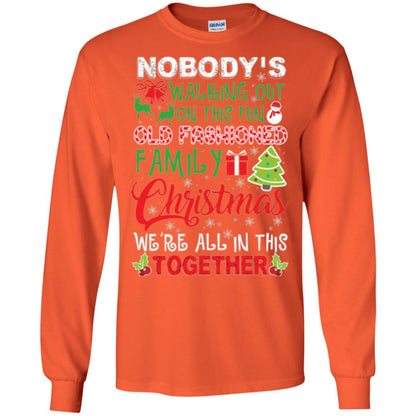 Christmas T-shirt We_re All In This Together Orange