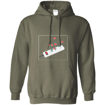 Flower Power Cute Art Aesthetic Vaporwave Digital Rose T-shirt Military Green