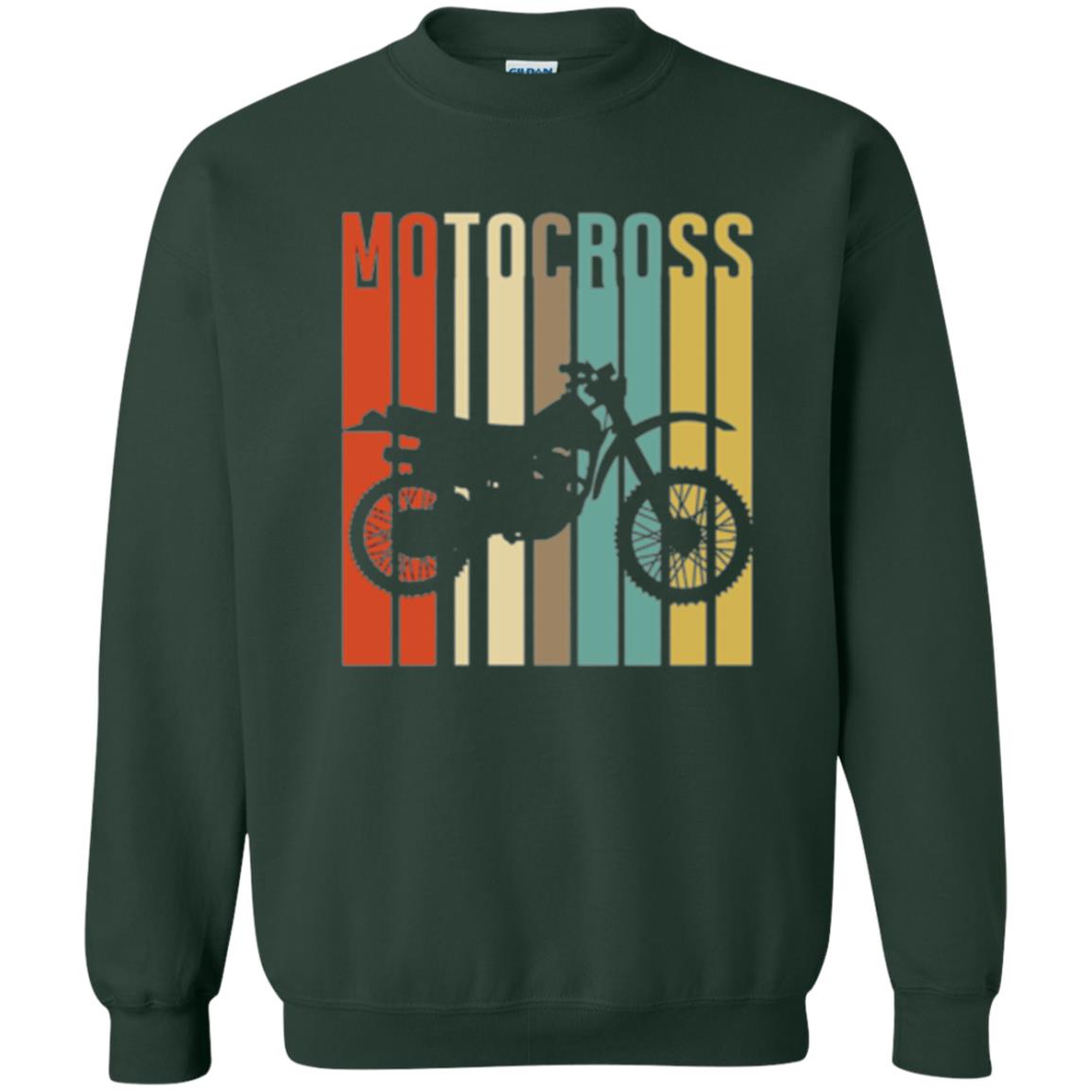 Dirt Bike Silhouette T-shirt Cool Vintage Motocross Forest Green