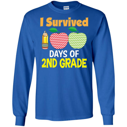 Kindergarten T-shirt I Survived 100 Days Of 2nd Royal