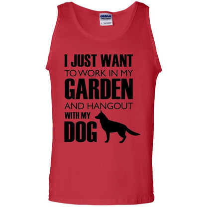 Dog Lovers T-shirt I Just Work In My Garden And Hangout With My Dog Red