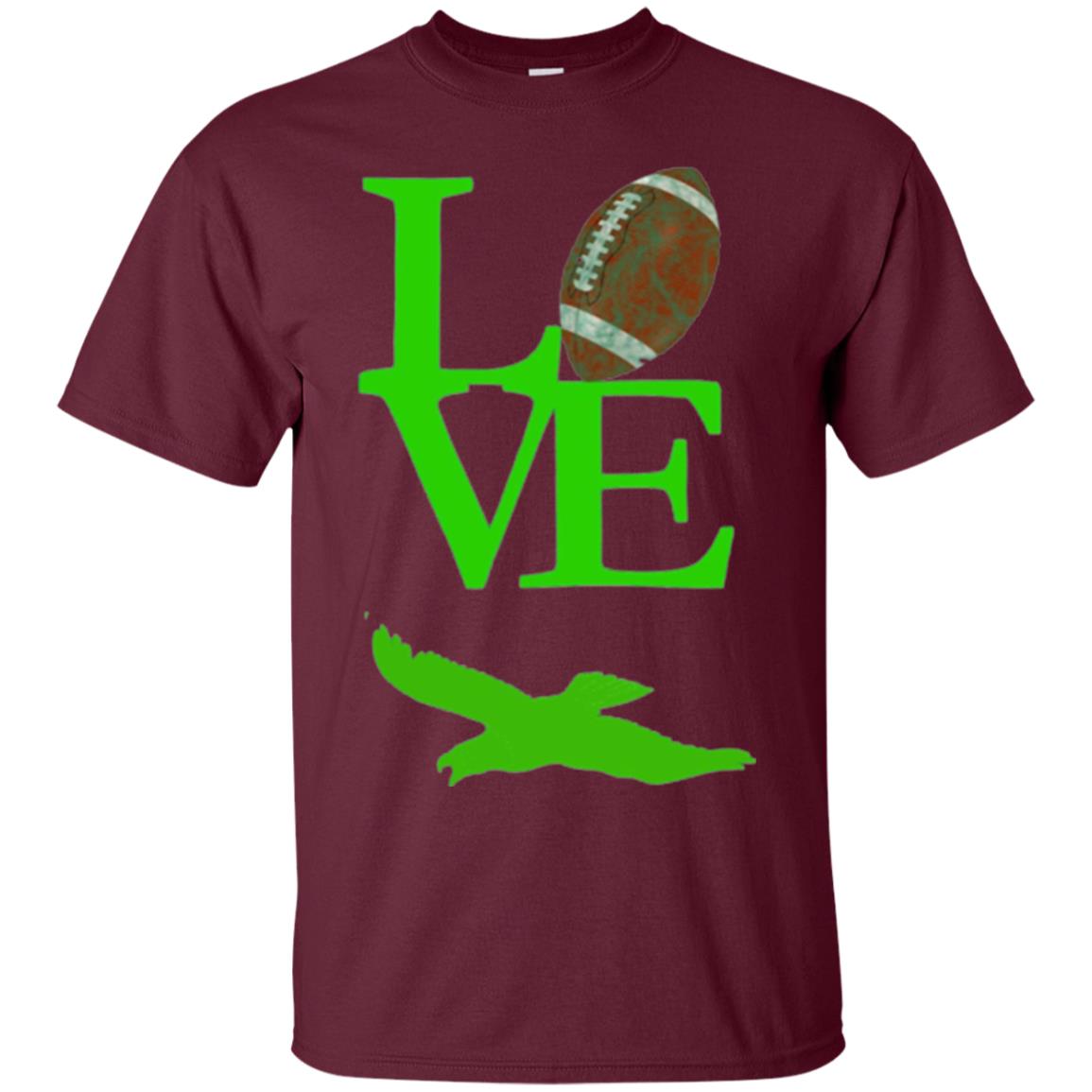 Football Lover T-shirt Love Football Flying Bird T-shirt Maroon
