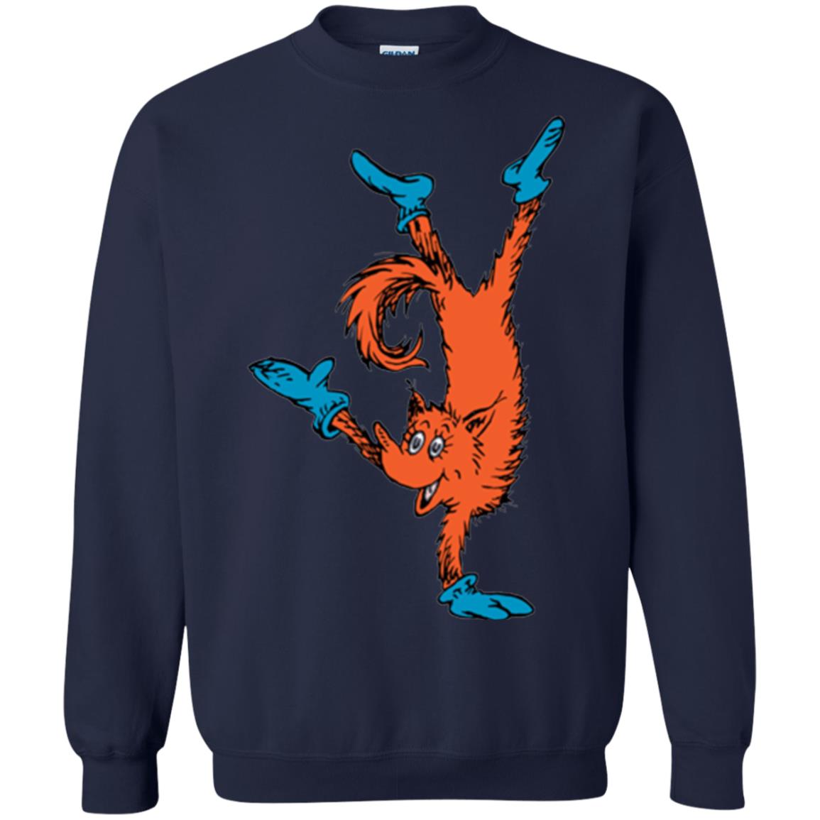 Dr. Seuss Fox In Socks Handstand Book Lover T-shirt Navy
