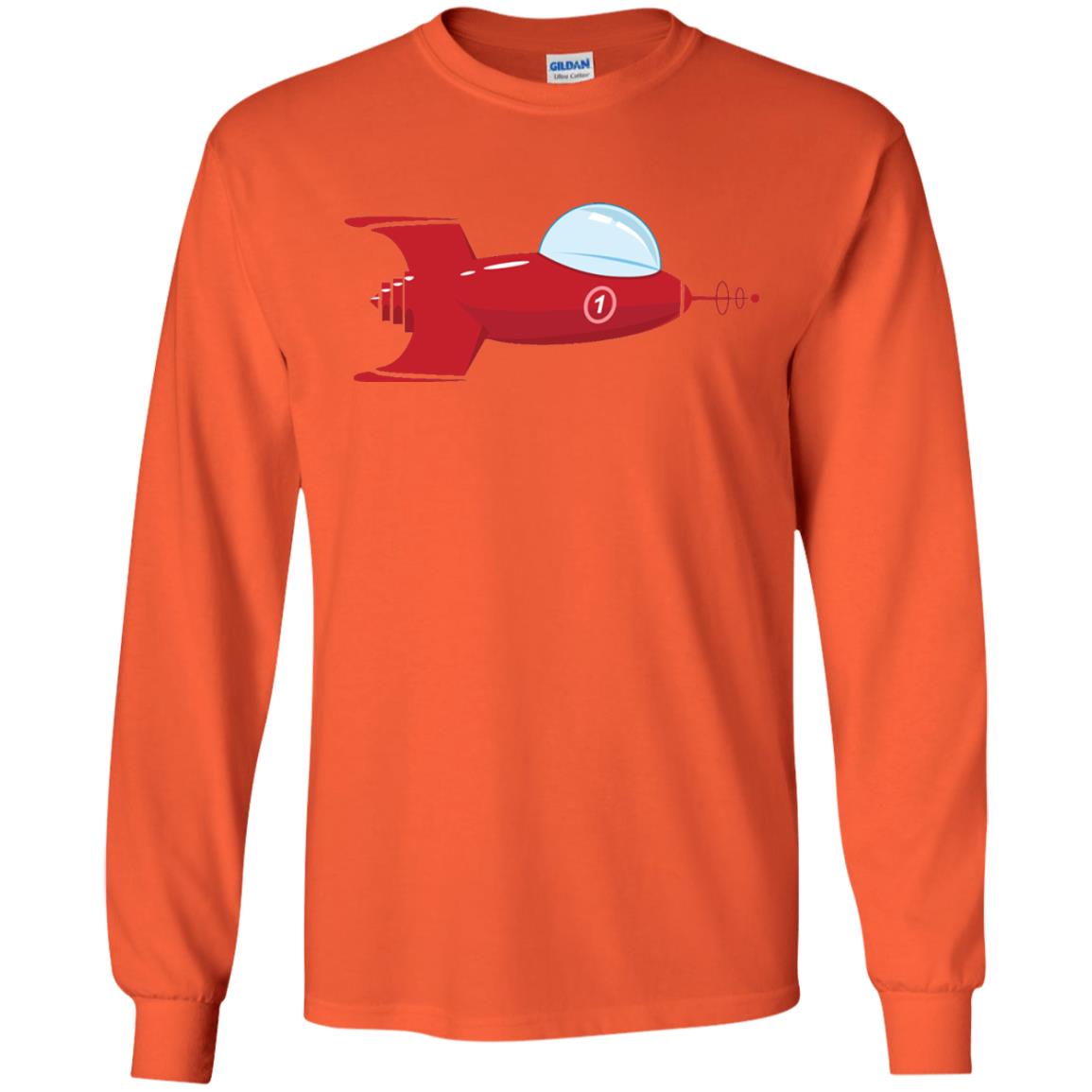Vintage Spaceship Video Game Gamer T-shirt Orange