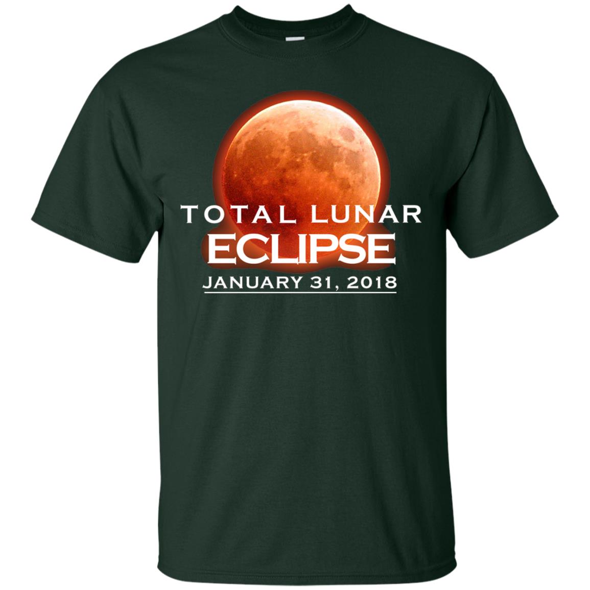 Lunar Eclipse T-shirt January 31, 2018 Graphic T-shirt Forest Green