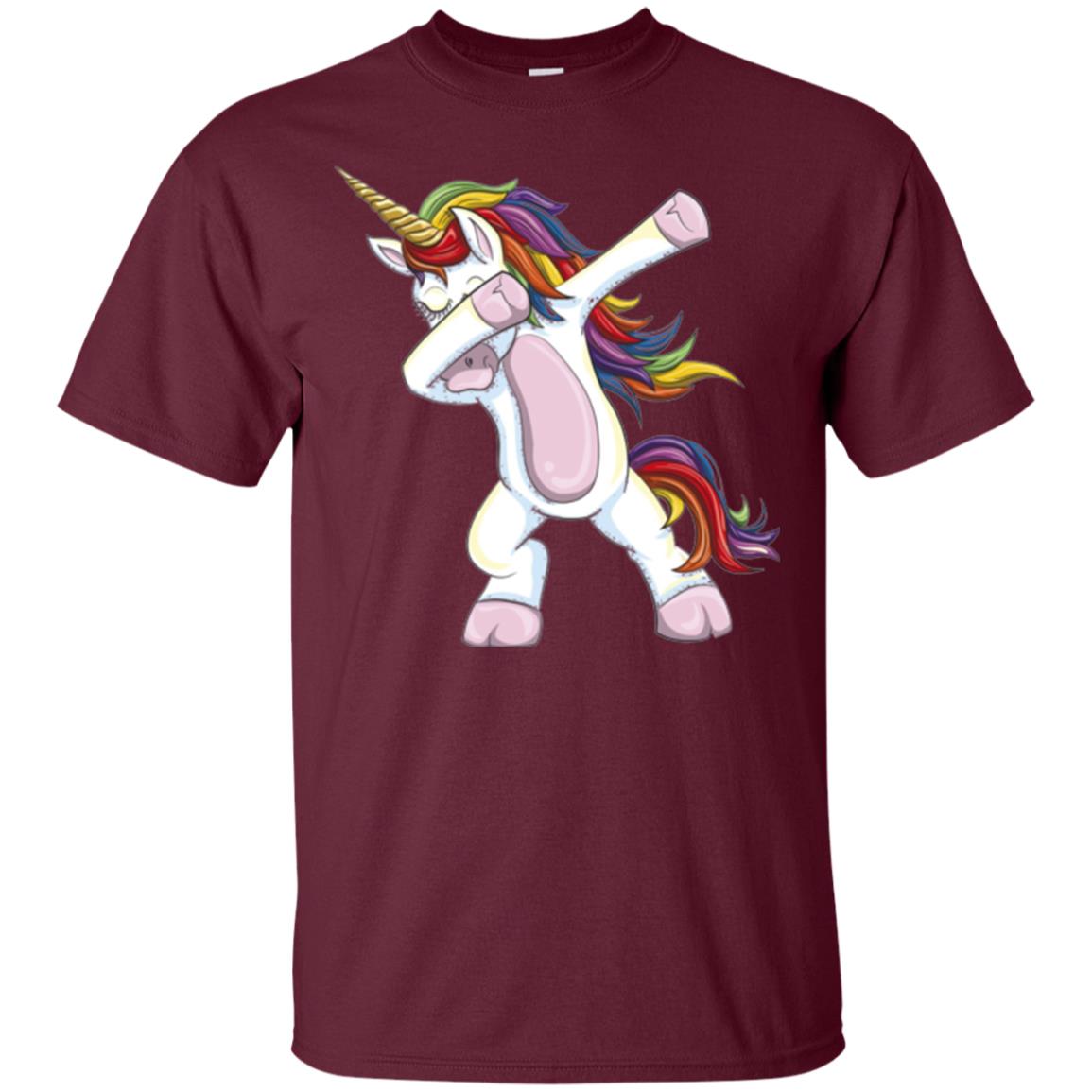 Dabbing Unicorn T-shirt Maroon