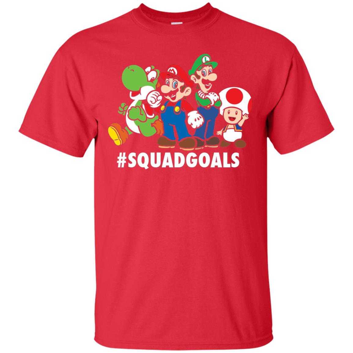 Nintendo Super Mario Luigi #squadgoals Gamer T-shirt Red