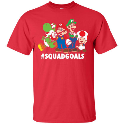 Nintendo Super Mario Luigi #squadgoals Gamer T-shirt Red