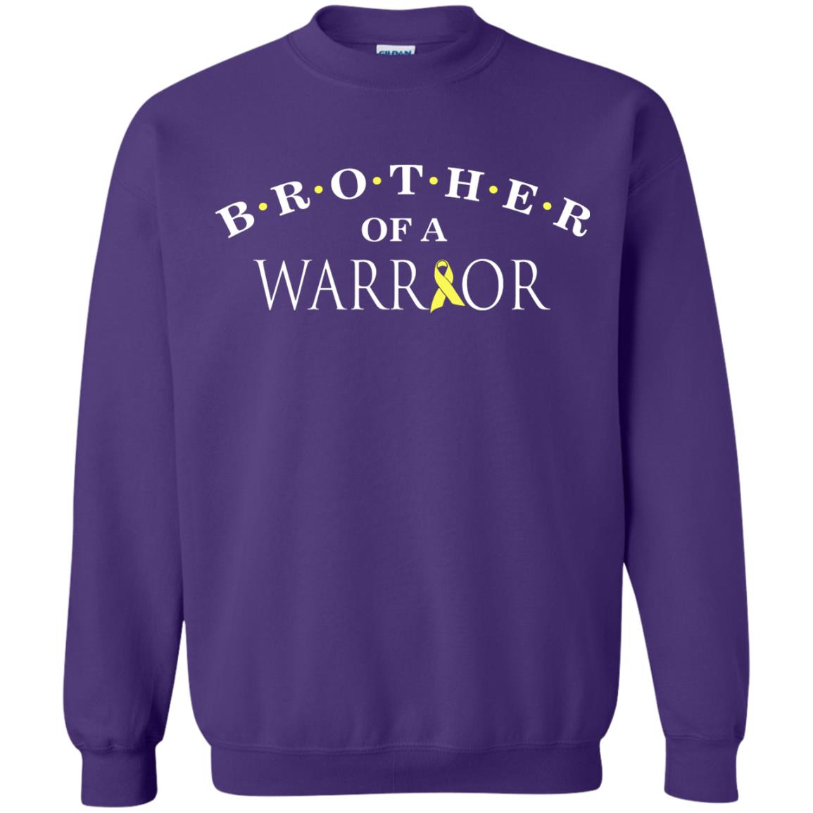 Brother Is A Warrior Childhood Cancer Awareness T-shirt Purple