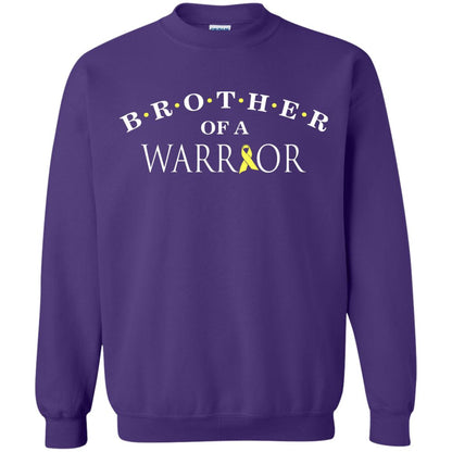 Brother Is A Warrior Childhood Cancer Awareness T-shirt Purple