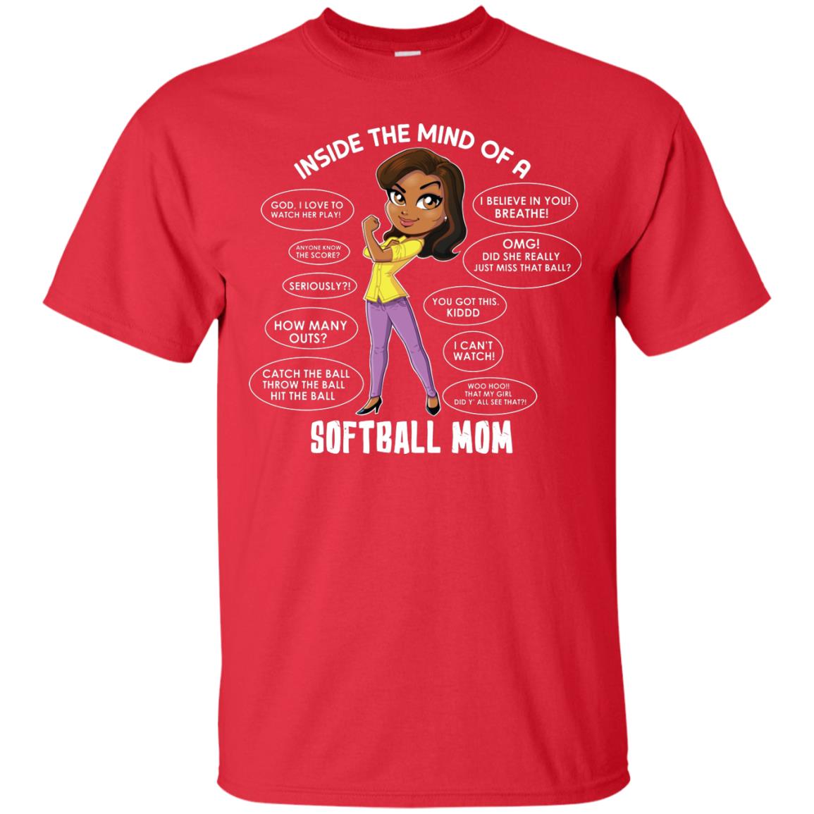 Inside The Mind Of A Softball Mom Shirt Red