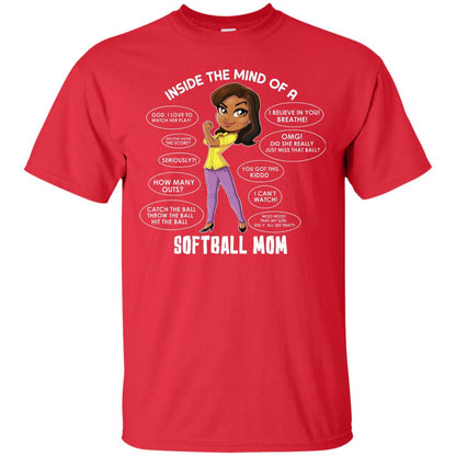 Inside The Mind Of A Softball Mom Shirt Red