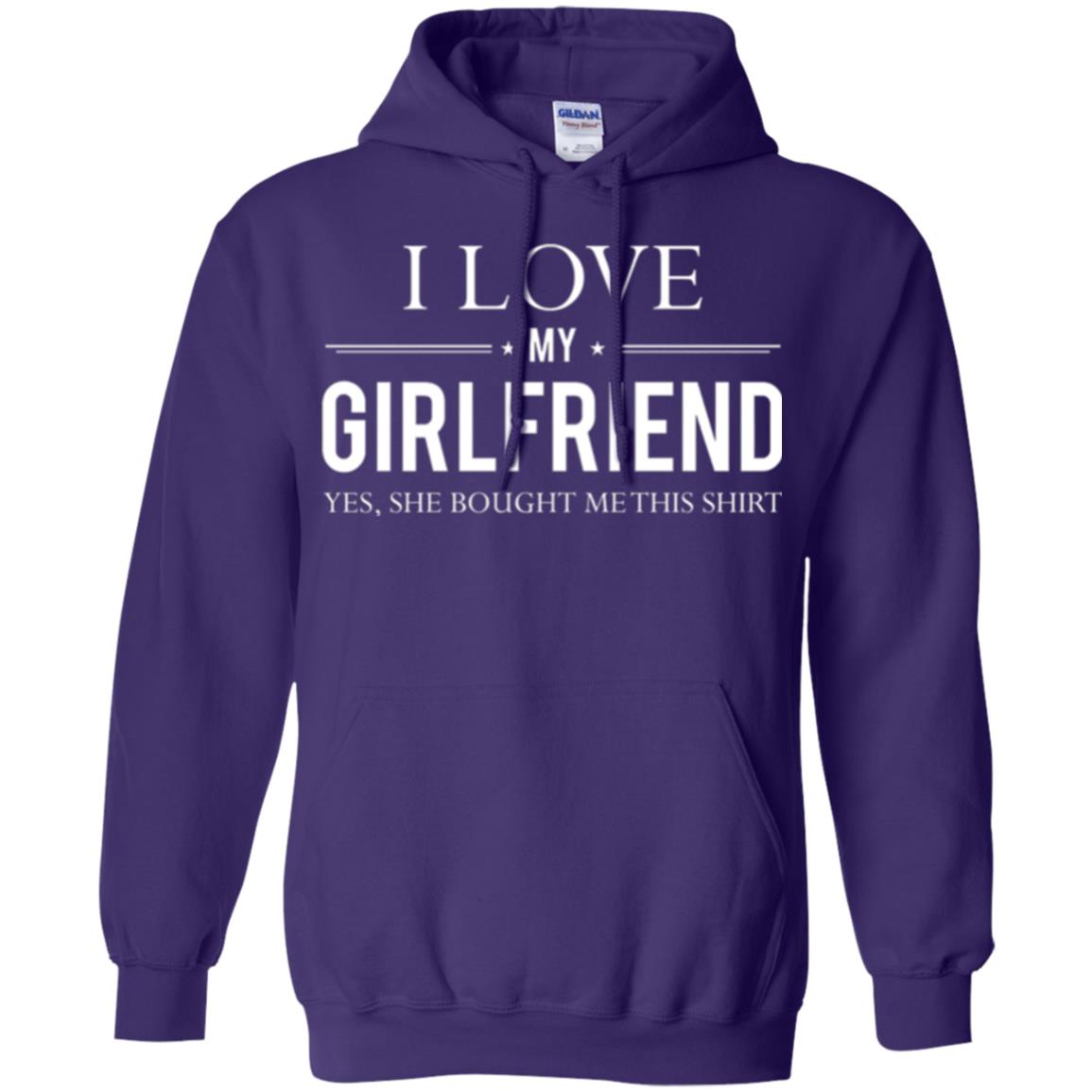 Boyfriend T-shirt I Love My Girlfriend She Bought Me This Shirt Purple