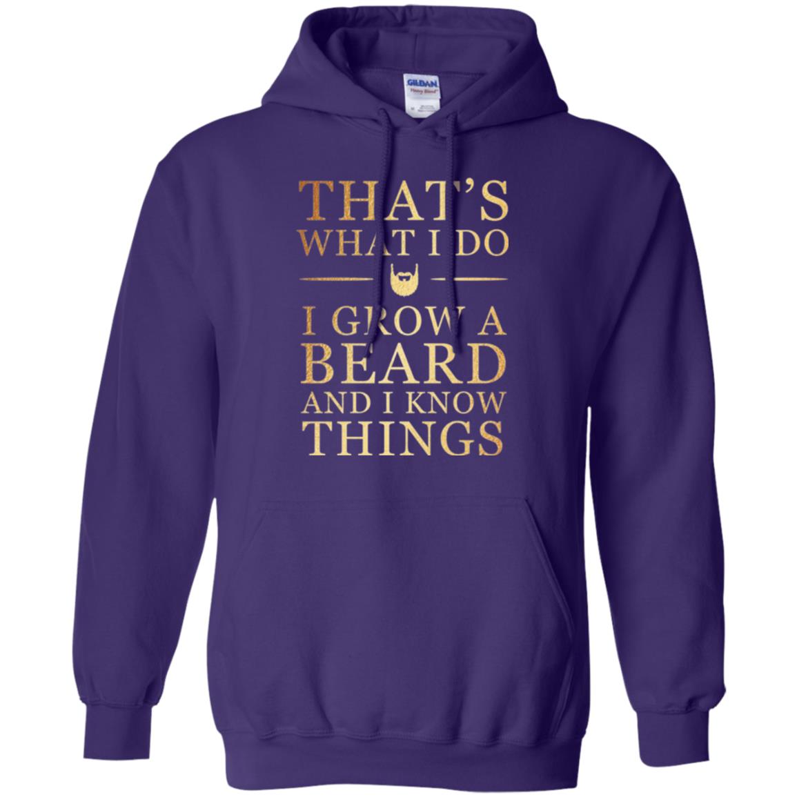 Beard T-shirt That_s What I Do I Grow A Beard And I Know Things Purple