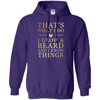 Beard T-shirt That_s What I Do I Grow A Beard And I Know Things Purple