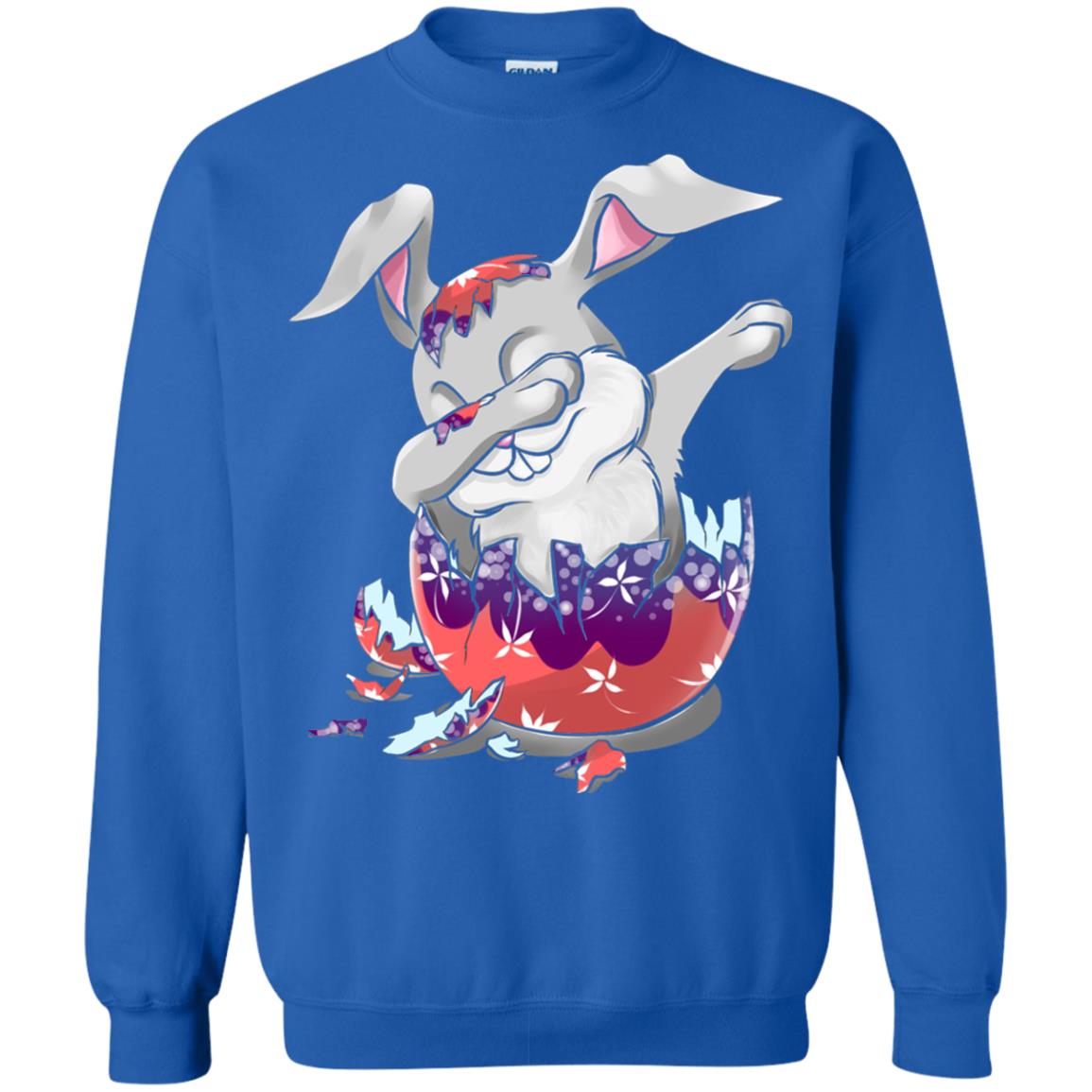 Funny Dabbing Bunny T-shirt For Kids Easter Gift Royal