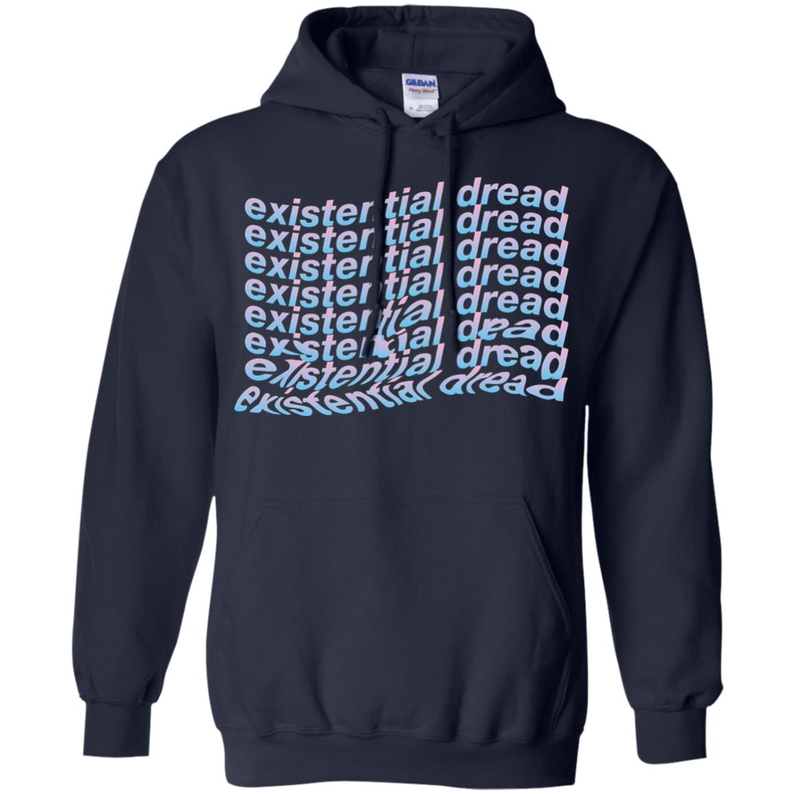 Existential Dread Waves Melting Distortion Aesthetic T-shirt Navy