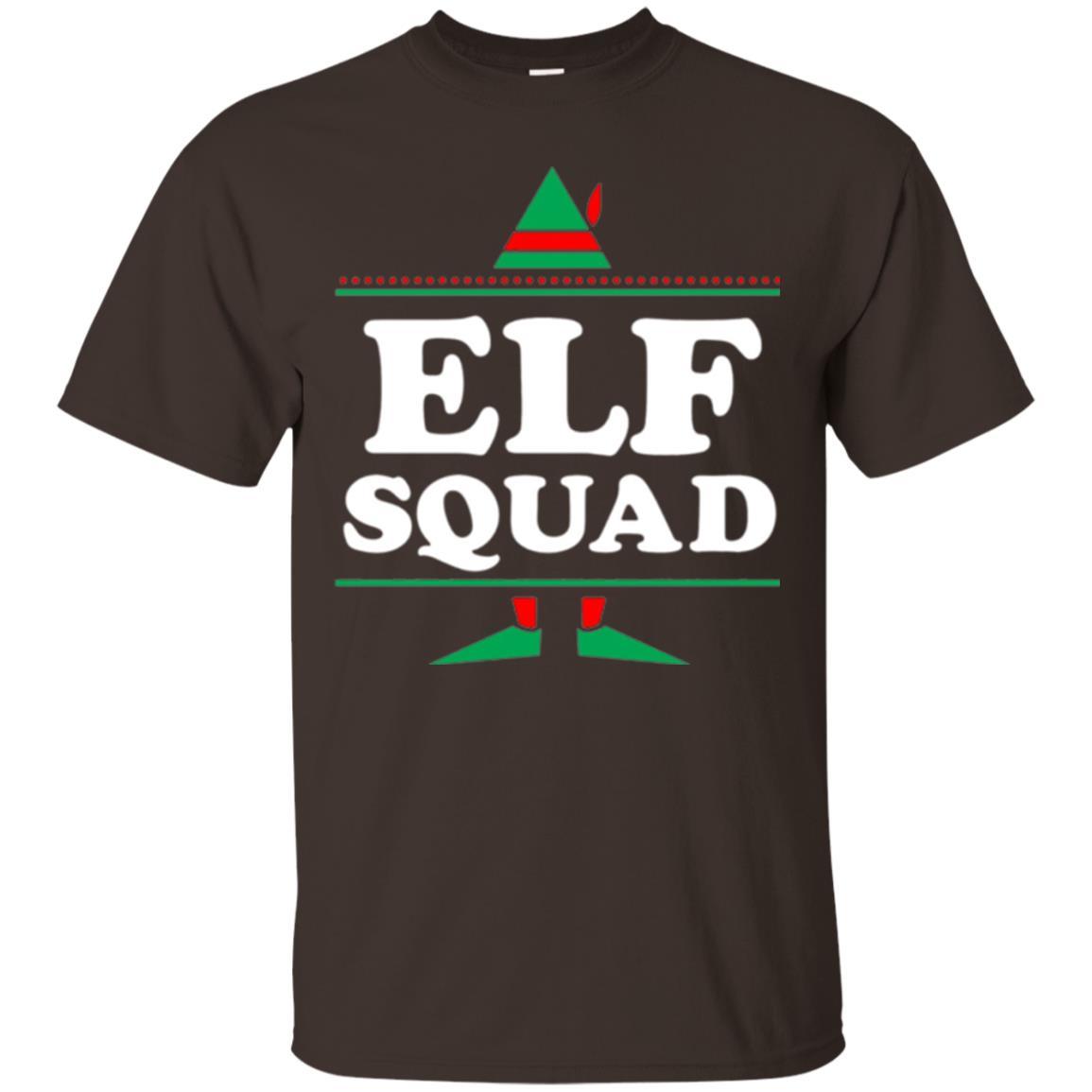 Christmas T-shirt Elf Squad Holiday Family Group Matching Dark Chocolate