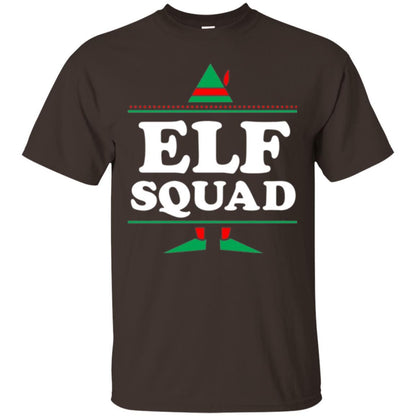 Christmas T-shirt Elf Squad Holiday Family Group Matching Dark Chocolate