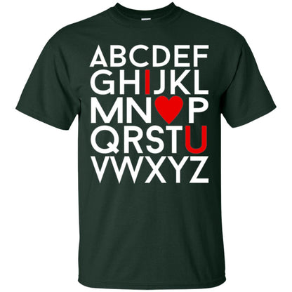 Happy Valentine_s Day Shirt, Alphabel I Love You Forest Green