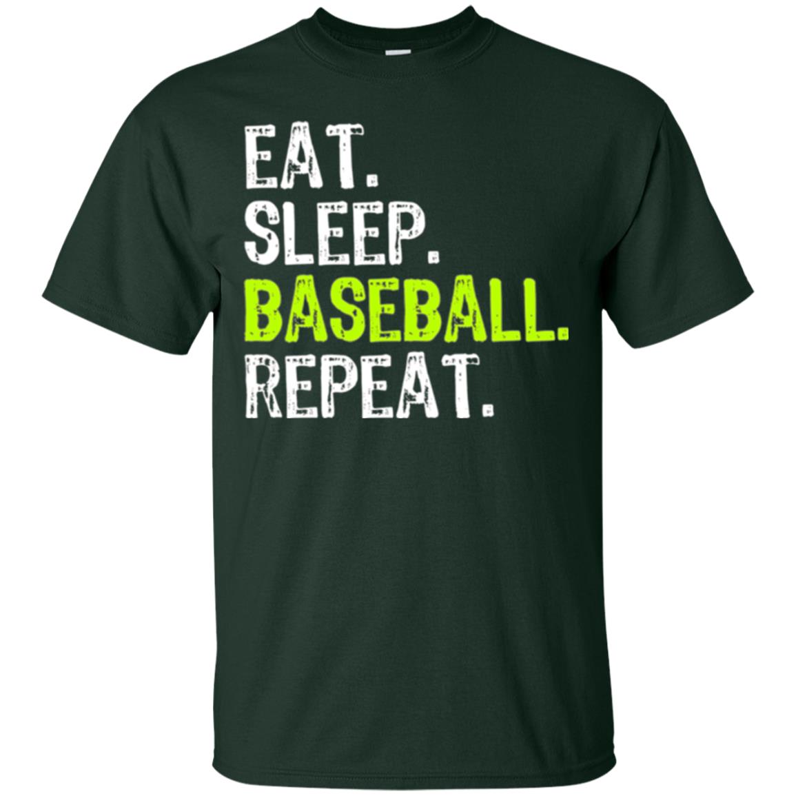 Baseball T-shirt Eat Sleep Baseball Repeat Forest Green