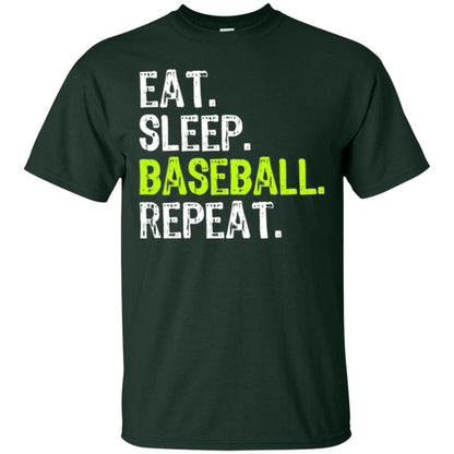 Baseball T-shirt Eat Sleep Baseball Repeat Forest Green