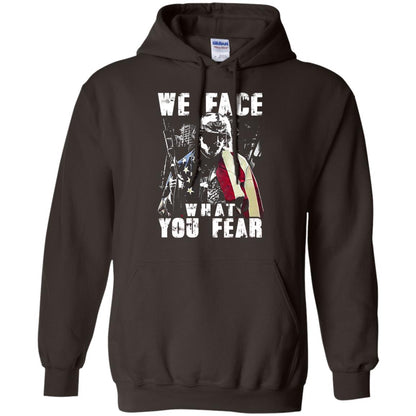 We Face What You Fear Military Of The United States Shirt Dark Chocolate