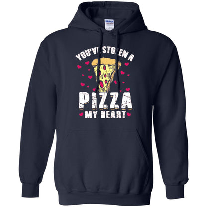 Funny Valentines Day Shirt Food Gift You_ve Stolen Pizza My Heart Navy