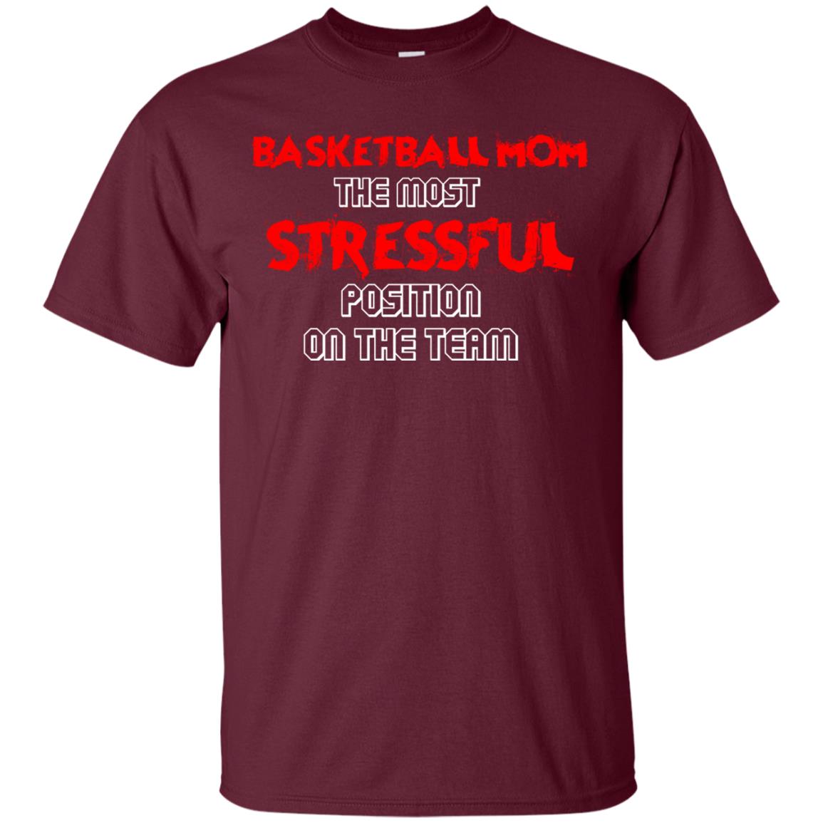 Basketball Mom T-shirt The Most Stressful Position On The Team Maroon