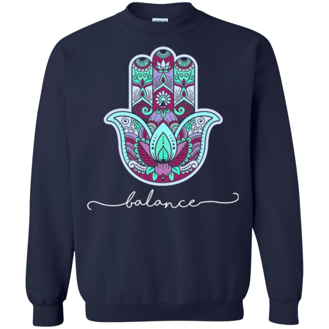 Balance Yoga Gym Hamsa T-shirt Navy