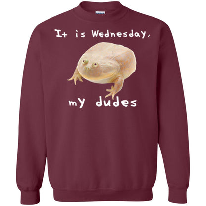 Funny Frog T-shirt It Is Wednesday My Dudes Maroon