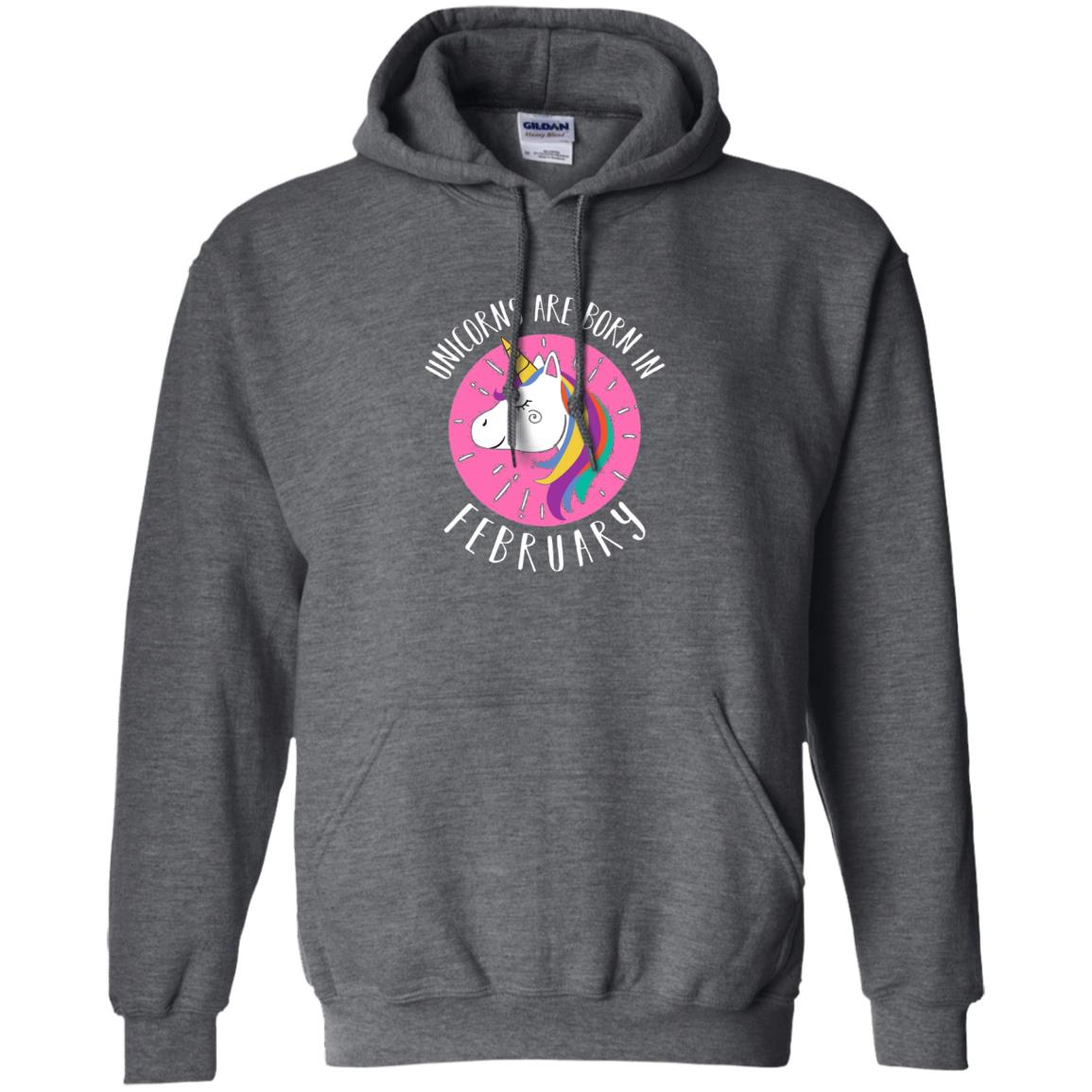 February Birthday T-shirt Unicorns Are Born In February Dark Heather