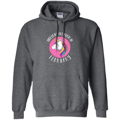 February Birthday T-shirt Unicorns Are Born In February Dark Heather