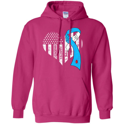 Diabetes Awareness Type 1 Ribbon Flag Shirt Heliconia