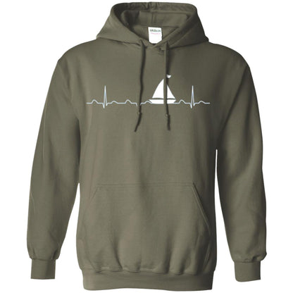 Boating Sailor T-shirt Heartbeat Military Green