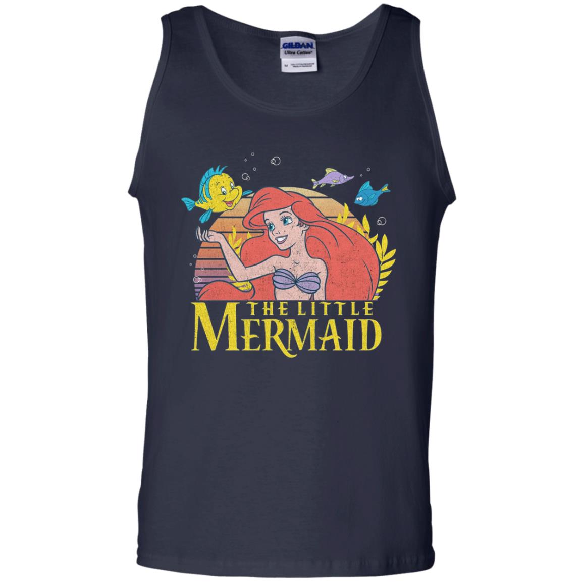 Cartoon T-shirt Mermaid Ariel Flounder Navy