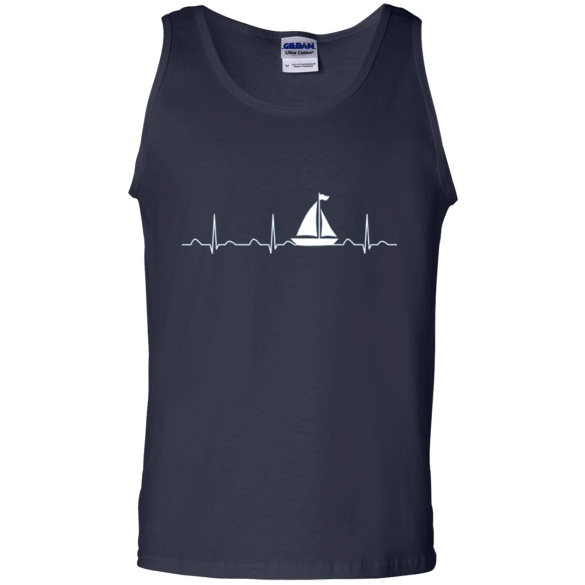 Boating Sailor T-shirt Heartbeat Navy