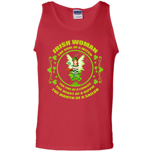 Irish Woman The Soul Of A Witch The Fire Of A Lioness The Heart Of A Hippie The Mouth Of A SailorG220 Gildan 100% Cotton Tank Top