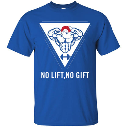Gymer T-shirt Santa Claus No Lift No Gift Royal